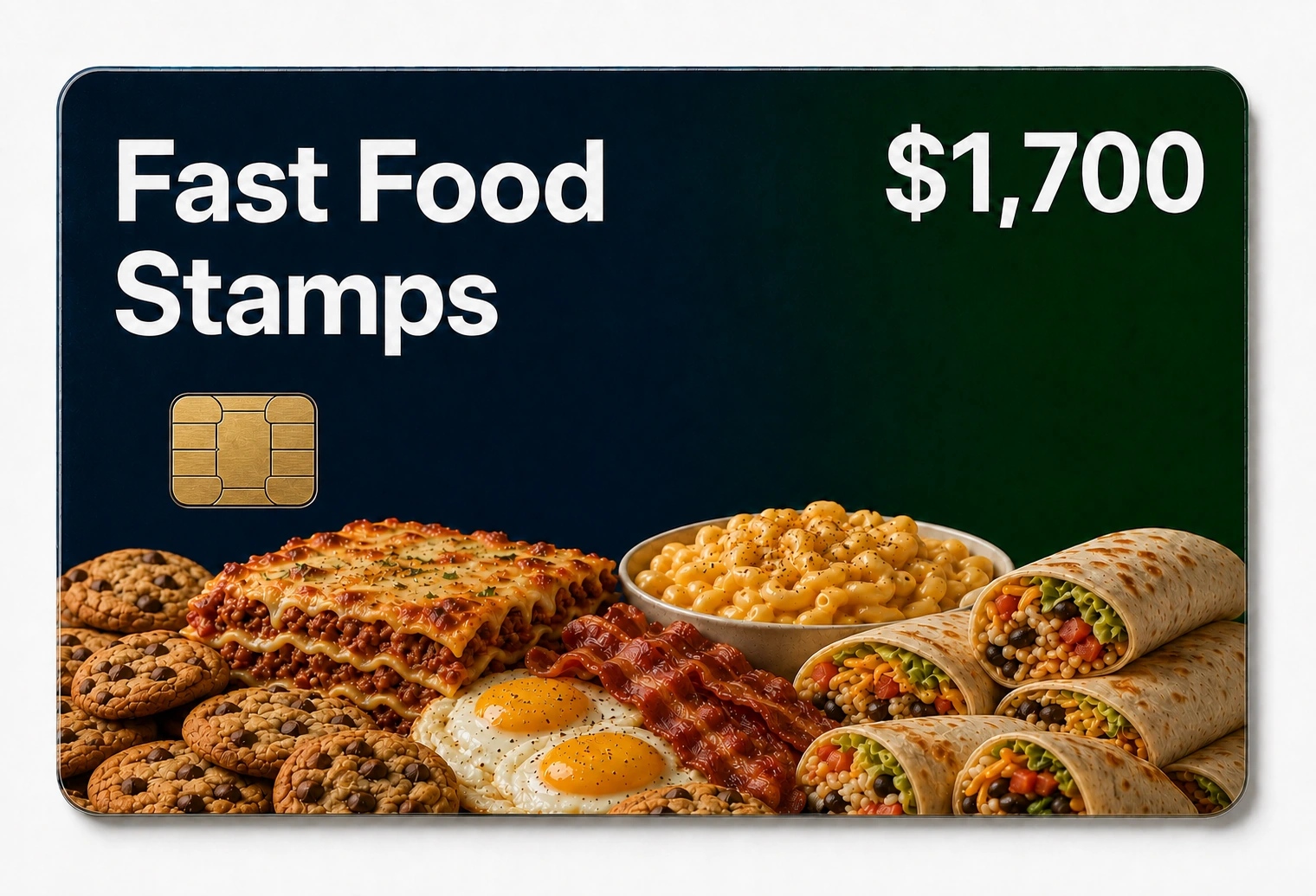 Illustration of a $1,700 food-card promotion